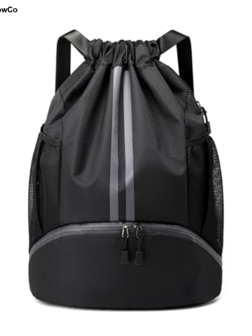 Drawstring Backpack Gym Bag with Shoe Compartment Water Resistant Oxford Cloth